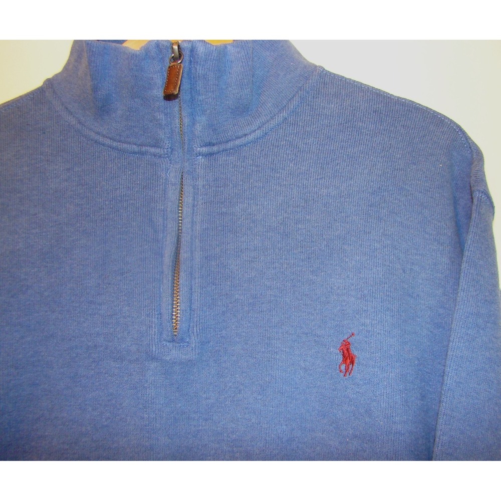 Ralph Lauren Polo Mens Blue Quarter Zip Sweater Size XXL  D112 - Picture 7 of 8